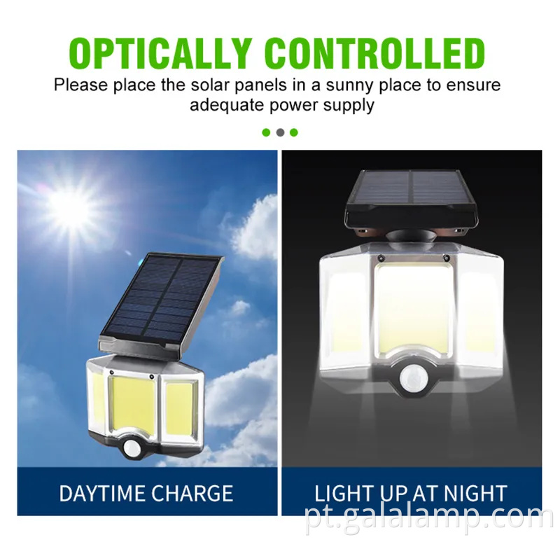 Lâmpada de parede de indução com corpo ABS para iluminação solar